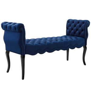 ModwayModway Adelia Chesterfield Style Button Tufted Performance Velvet Bench EEI-3018 EEI-3018-NAV- BetterPatio.com