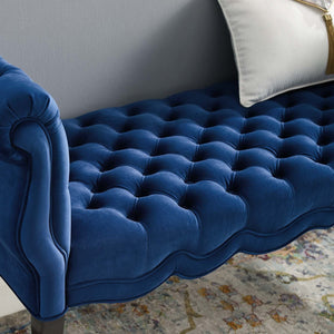 ModwayModway Adelia Chesterfield Style Button Tufted Performance Velvet Bench EEI-3018 EEI-3018-NAV- BetterPatio.com