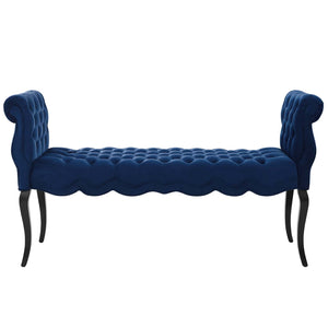 ModwayModway Adelia Chesterfield Style Button Tufted Performance Velvet Bench EEI-3018 EEI-3018-NAV- BetterPatio.com