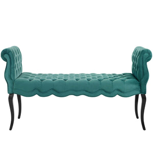 ModwayModway Adelia Chesterfield Style Button Tufted Performance Velvet Bench EEI-3018 EEI-3018-TEA- BetterPatio.com