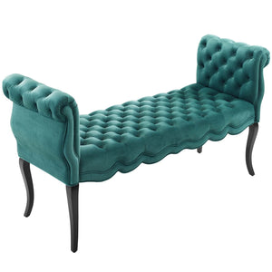 ModwayModway Adelia Chesterfield Style Button Tufted Performance Velvet Bench EEI-3018 EEI-3018-TEA- BetterPatio.com