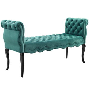 ModwayModway Adelia Chesterfield Style Button Tufted Performance Velvet Bench EEI-3018 EEI-3018-TEA- BetterPatio.com