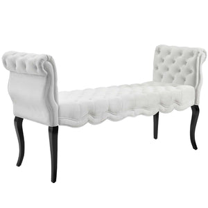 ModwayModway Adelia Chesterfield Style Button Tufted Performance Velvet Bench EEI-3018 EEI-3018-WHI- BetterPatio.com