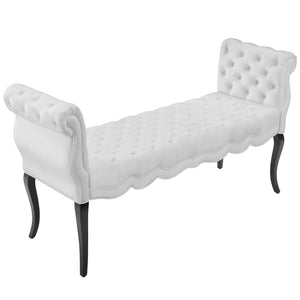 ModwayModway Adelia Chesterfield Style Button Tufted Performance Velvet Bench EEI-3018 EEI-3018-WHI- BetterPatio.com