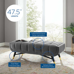 ModwayModway Adept 47.5" Performance Velvet Bench EEI-4242 EEI-4242-GRY- BetterPatio.com