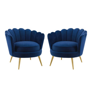 ModwayModway Admire Accent Armchair Performance Velvet Set of 2 EEI-4294 EEI-4294-NAV- BetterPatio.com