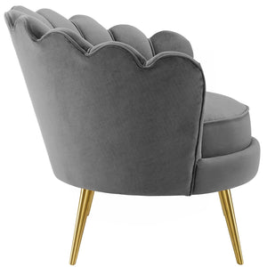 ModwayModway Admire Scalloped Edge Performance Velvet Accent Armchair EEI-3410 EEI-3410-GRY- BetterPatio.com