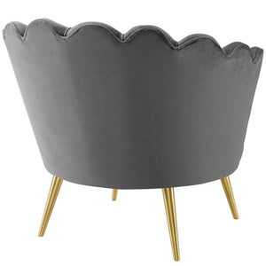 ModwayModway Admire Scalloped Edge Performance Velvet Accent Armchair EEI-3410 EEI-3410-GRY- BetterPatio.com