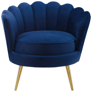 ModwayModway Admire Scalloped Edge Performance Velvet Accent Armchair EEI-3410 EEI-3410-NAV- BetterPatio.com