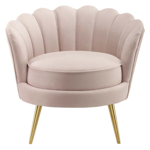 ModwayModway Admire Scalloped Edge Performance Velvet Accent Armchair EEI-3410 EEI-3410-PNK- BetterPatio.com