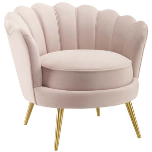 ModwayModway Admire Scalloped Edge Performance Velvet Accent Armchair EEI-3410 EEI-3410-PNK- BetterPatio.com