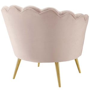 ModwayModway Admire Scalloped Edge Performance Velvet Accent Armchair EEI-3410 EEI-3410-PNK- BetterPatio.com