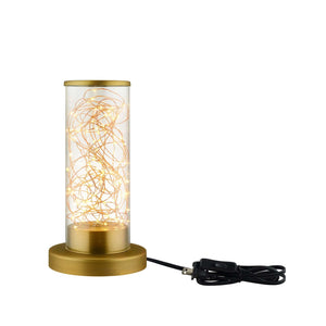 ModwayModway Adore Cylindrical-Shaped Clear Glass And Brass Table Lamp EEI-2931 EEI-2931- BetterPatio.com