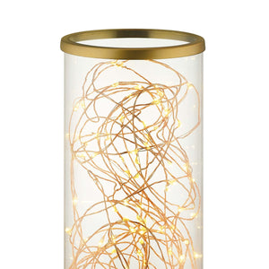 ModwayModway Adore Cylindrical-Shaped Clear Glass And Brass Table Lamp EEI-2931 EEI-2931- BetterPatio.com