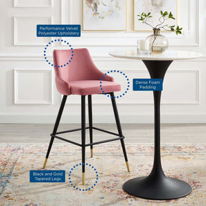 ModwayModway Adorn Performance Velvet Bar Stool EEI-3909 EEI-3909-DUS- BetterPatio.com