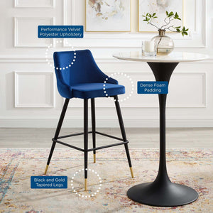 ModwayModway Adorn Performance Velvet Bar Stool EEI-3909 EEI-3909-NAV- BetterPatio.com