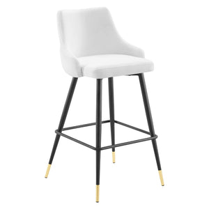 ModwayModway Adorn Performance Velvet Bar Stool EEI-3909 EEI-3909-WHI- BetterPatio.com