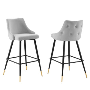 ModwayModway Adorn Performance Velvet Bar Stool Set of 2 EEI-4595 EEI-4595-LGR- BetterPatio.com