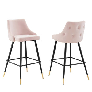 ModwayModway Adorn Performance Velvet Bar Stool Set of 2 EEI-4595 EEI-4595-PNK- BetterPatio.com