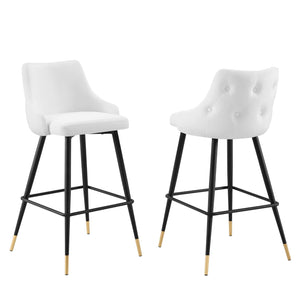 ModwayModway Adorn Performance Velvet Bar Stool Set of 2 EEI-4595 EEI-4595-WHI- BetterPatio.com