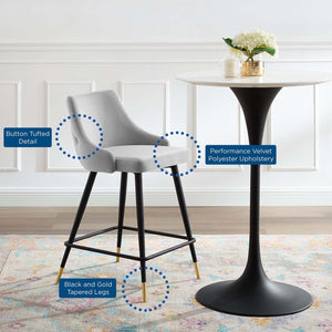 ModwayModway Adorn Performance Velvet Counter Stool EEI-3908 EEI-3908-LGR- BetterPatio.com