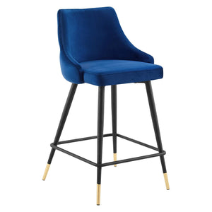 ModwayModway Adorn Performance Velvet Counter Stool EEI-3908 EEI-3908-NAV- BetterPatio.com