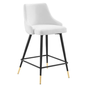 ModwayModway Adorn Performance Velvet Counter Stool EEI-3908 EEI-3908-WHI- BetterPatio.com