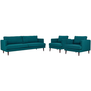 ModwayModway Agile 3 Piece Upholstered Fabric Set EEI-4081 EEI-4081-TEA-SET- BetterPatio.com