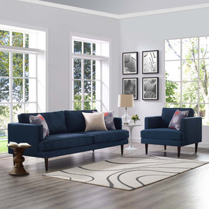 ModwayModway Agile Upholstered Fabric Sofa and Armchair Set EEI-4080 EEI-4080-BLU-SET- BetterPatio.com