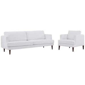 ModwayModway Agile Upholstered Fabric Sofa and Armchair Set EEI-4080 EEI-4080-WHI-SET- BetterPatio.com