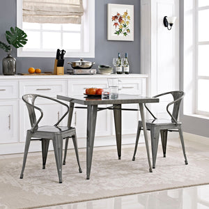 ModwayModway Alacrity Square Metal Dining Table EEI-2035 EEI-2035-GME- BetterPatio.com