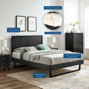 ModwayModway Alana Full Wood Platform Bed With Angular Frame MOD-6616 MOD-6616-BLK- BetterPatio.com