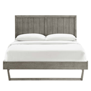 ModwayModway Alana Full Wood Platform Bed With Angular Frame MOD-6616 MOD-6616-GRY- BetterPatio.com