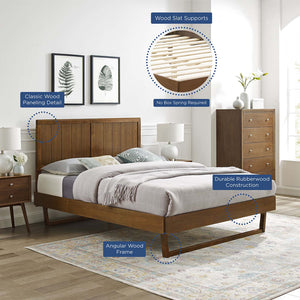 ModwayModway Alana Full Wood Platform Bed With Angular Frame MOD-6616 MOD-6616-WAL- BetterPatio.com