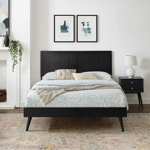 ModwayModway Alana Full Wood Platform Bed With Splayed Legs MOD-6619 MOD-6619-BLK- BetterPatio.com