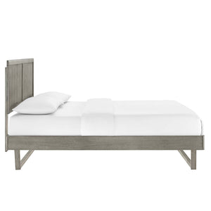 ModwayModway Alana King Wood Platform Bed With Angular Frame MOD-6617 MOD-6617-GRY- BetterPatio.com