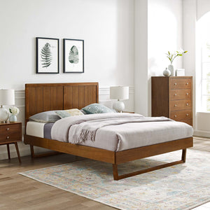 ModwayModway Alana King Wood Platform Bed With Angular Frame MOD-6617 MOD-6617-WAL- BetterPatio.com