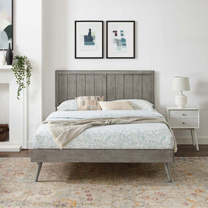 ModwayModway Alana King Wood Platform Bed With Splayed Legs MOD-6620 MOD-6620-GRY- BetterPatio.com