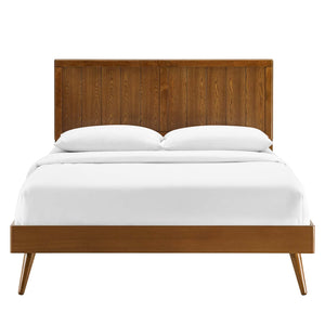 ModwayModway Alana King Wood Platform Bed With Splayed Legs MOD-6620 MOD-6620-WAL- BetterPatio.com