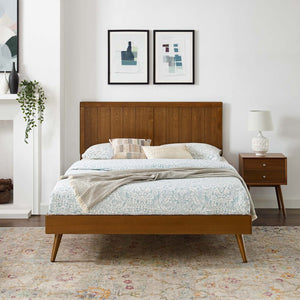 ModwayModway Alana King Wood Platform Bed With Splayed Legs MOD-6620 MOD-6620-WAL- BetterPatio.com