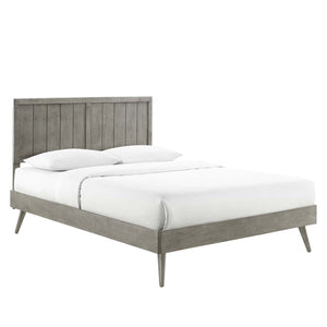 ModwayModway Alana Queen Wood Platform Bed With Splayed Legs MOD-6379 MOD-6379-GRY- BetterPatio.com