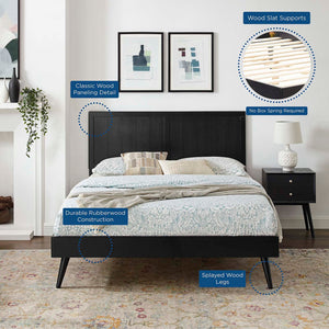 ModwayModway Alana Twin Wood Platform Bed With Splayed Legs MOD-6621 MOD-6621-BLK- BetterPatio.com