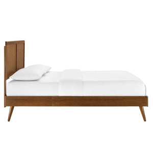 ModwayModway Alana Twin Wood Platform Bed With Splayed Legs MOD-6621 MOD-6621-WAL- BetterPatio.com