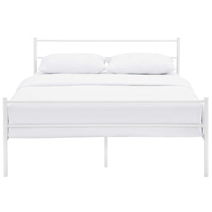 ModwayModway Alina Queen Platform Bed Frame MOD-5553 MOD-5553-WHI-SET- BetterPatio.com