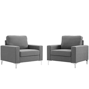 ModwayModway Allure 2 Piece Armchair Set EEI-2986 EEI-2986-GRY-SET- BetterPatio.com