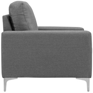 ModwayModway Allure 3 Piece Sofa and Armchair Set EEI-2985 EEI-2985-GRY-SET- BetterPatio.com