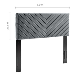 ModwayModway Alyson Angular Channel Tufted Performance Velvet Full / Queen Headboard MOD-6144 MOD-6144-CHA- BetterPatio.com