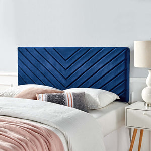 ModwayModway Alyson Angular Channel Tufted Performance Velvet Full / Queen Headboard MOD-6144 MOD-6144-NAV- BetterPatio.com