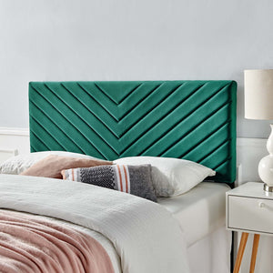 ModwayModway Alyson Angular Channel Tufted Performance Velvet Full / Queen Headboard MOD-6144 MOD-6144-TEA- BetterPatio.com