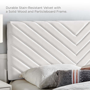 ModwayModway Alyson Angular Channel Tufted Performance Velvet Full / Queen Headboard MOD-6144 MOD-6144-WHI- BetterPatio.com